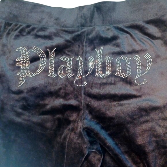 Authentic Playboy S Velour Pants - Rhinestone logos (4594 - Picture 1 of 6